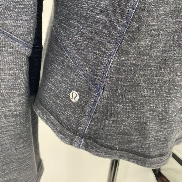 Lululemon Forme Slub Denim Limitless Blue Black Luon Zip Sweatshirt Jacket Sz 10 - Picture 5 of 8